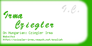 irma cziegler business card